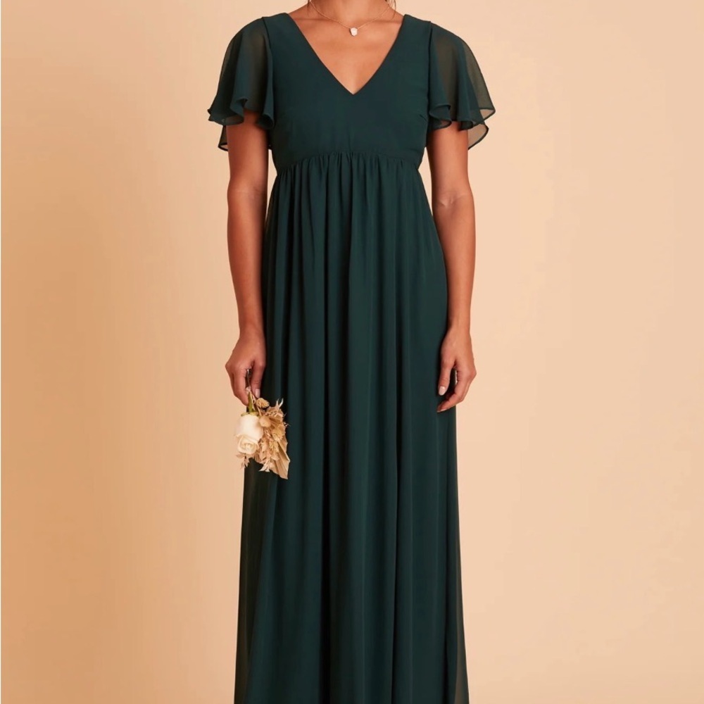 Birdy Grey Hanna Empire Women Bridesmaid Dress Gown Emerald Green Medium *Flaw